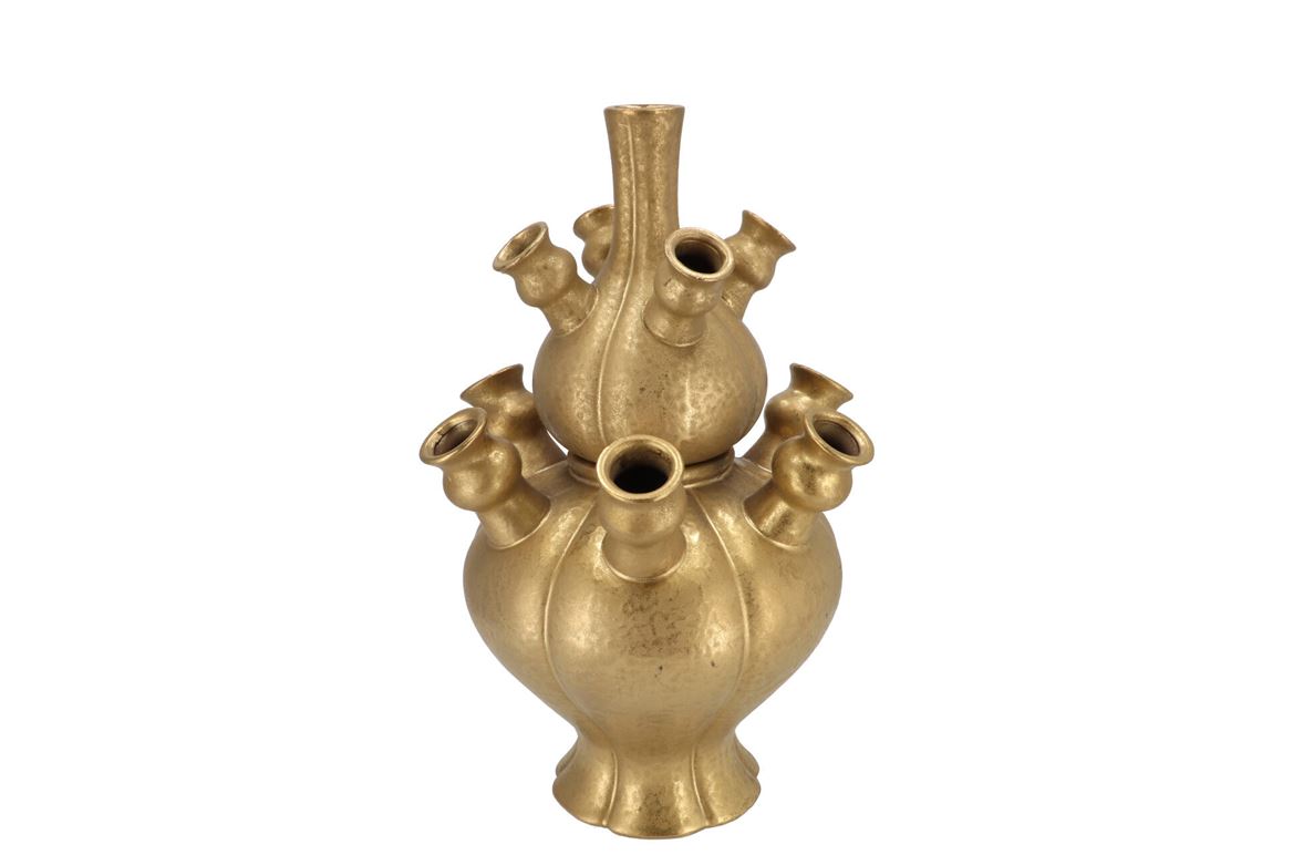 Rotterdam Gold Vase Set Tulip 25x25x36cm Nm