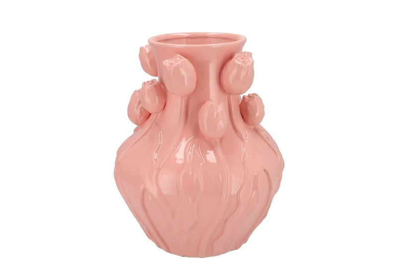 Mara Pink Vase Neck Tulip 28x28x35cm Nm