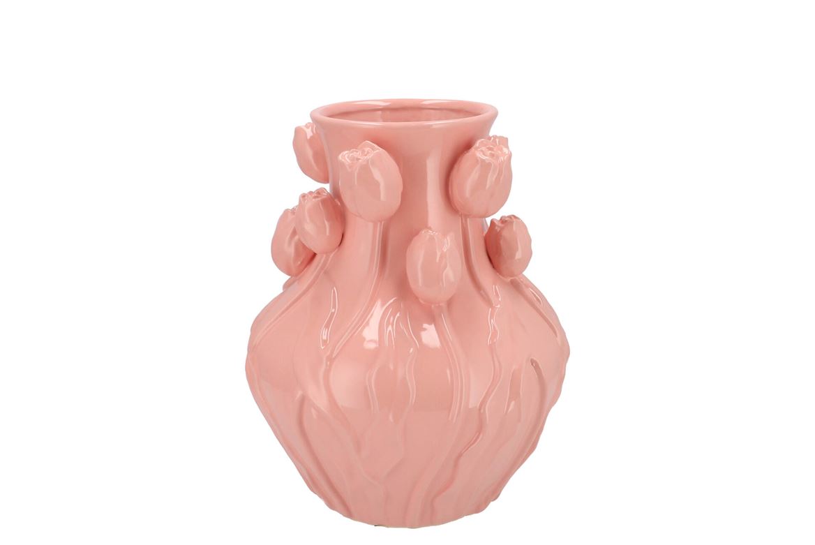 Mara Pink Vase Neck Tulip 24x24x27cm Nm