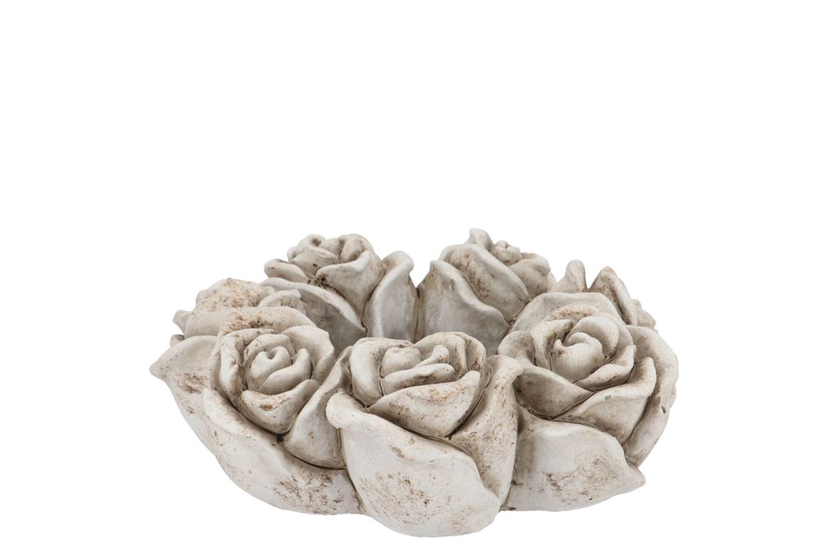 Concrete Antique Rose Wreath Pot 21x21x8cm