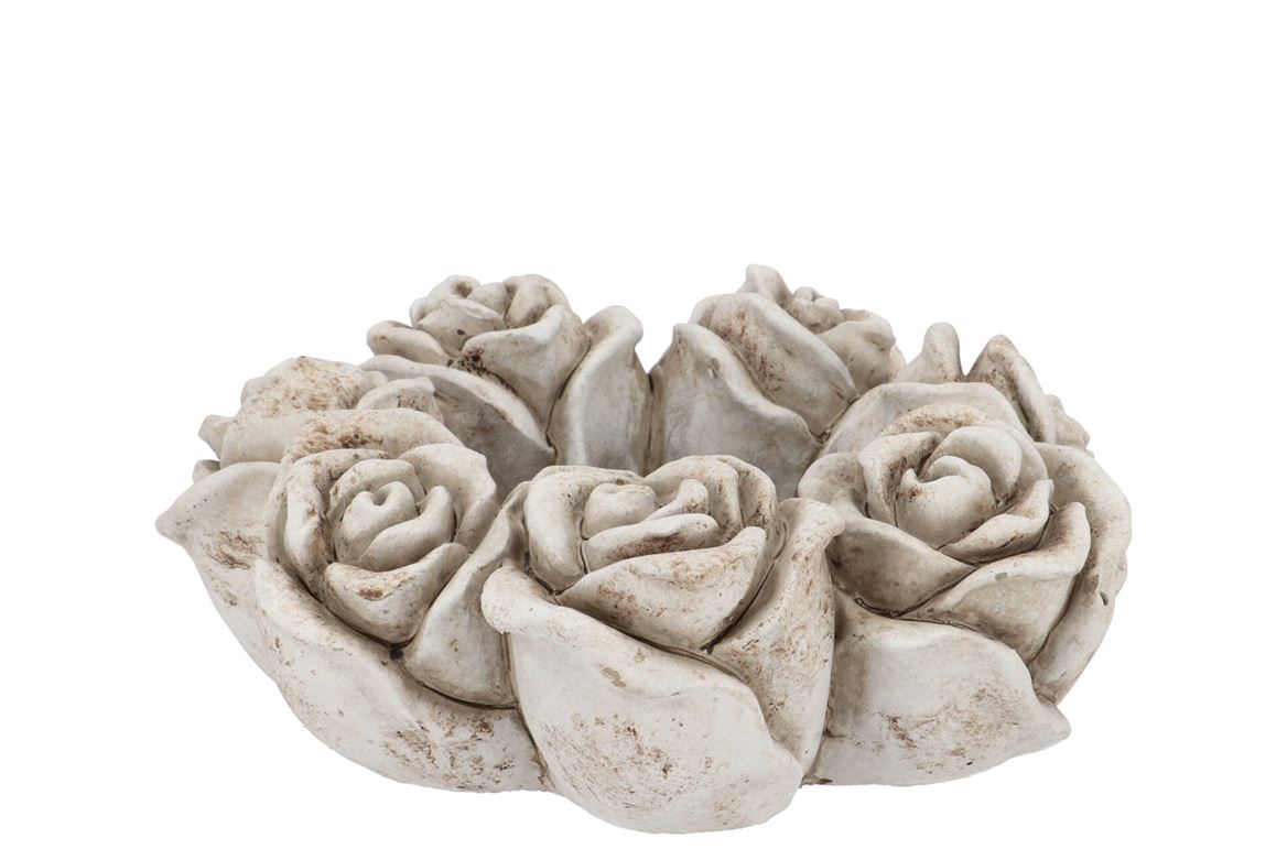 Concrete Antique Rose Wreath Pot 24x24x9cm