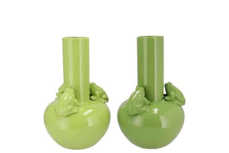 Frog Fresh Green Vase Tube 14x14x19cm Nm