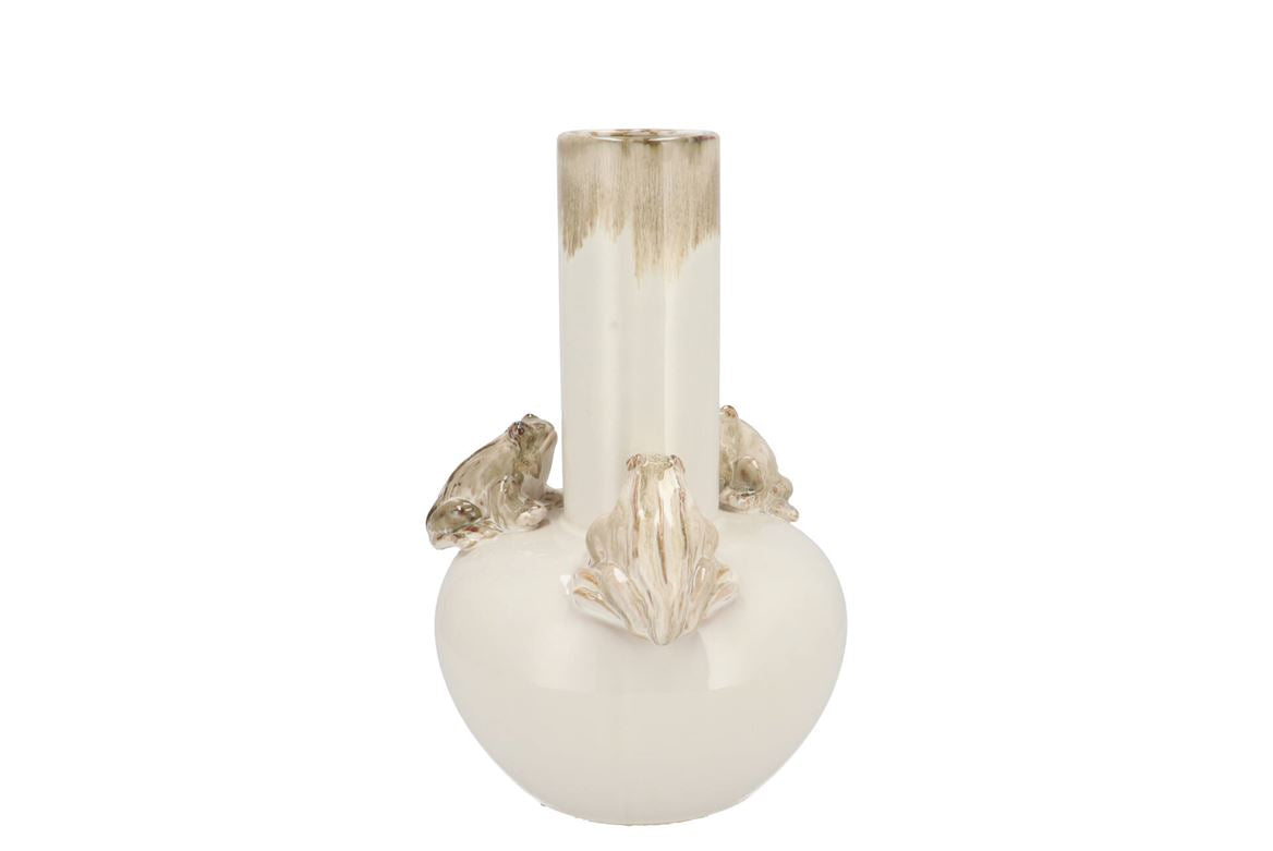 Frog White Vase Tube 20x20x28cm