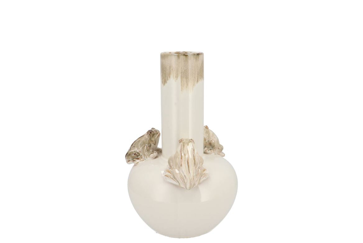 Frog White Vase Tube 14x14x19cm