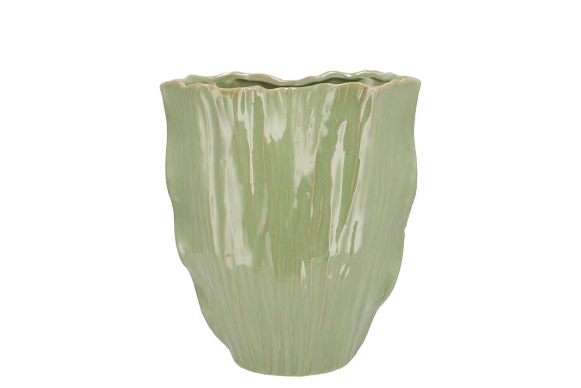 Lima Pistache Vase Oval Double 24x13x26cm