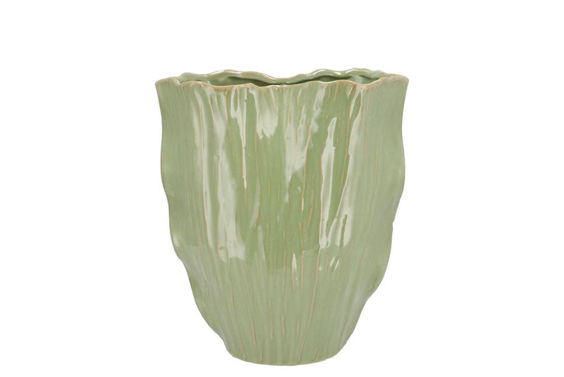 Lima Pistache Vase Oval Double 24x13x26cm