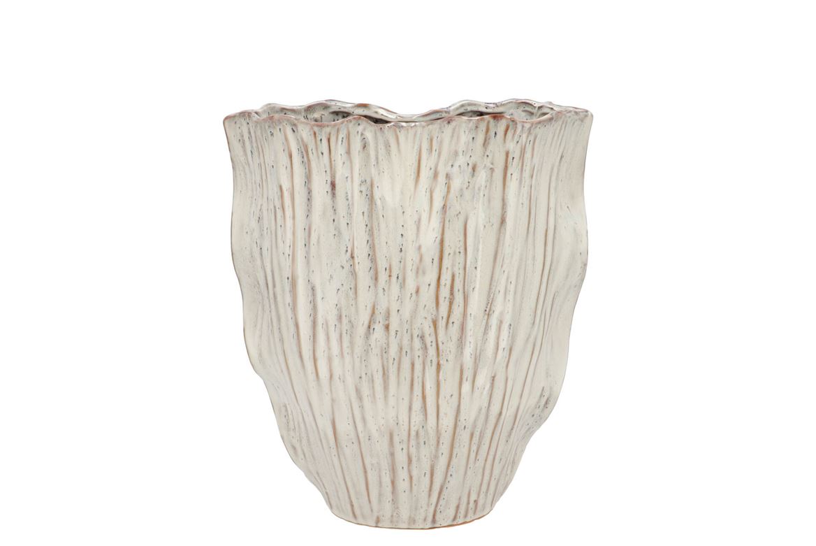 Lima White Vase Oval Double 24x13x26cm