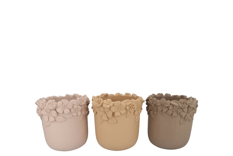 Gigi Natural Brown Mix Flower Pot Ass 20x20x17cm