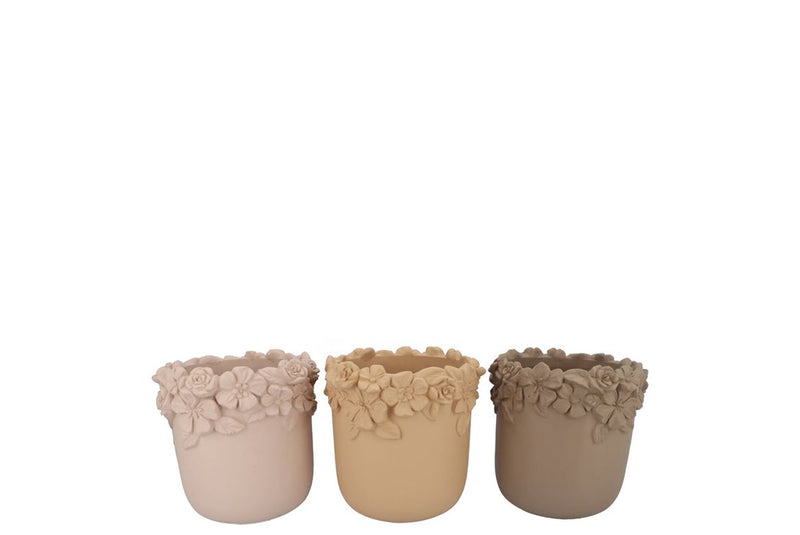 Gigi Natural Brown Mix Flower Pot Ass 16x16x13cm