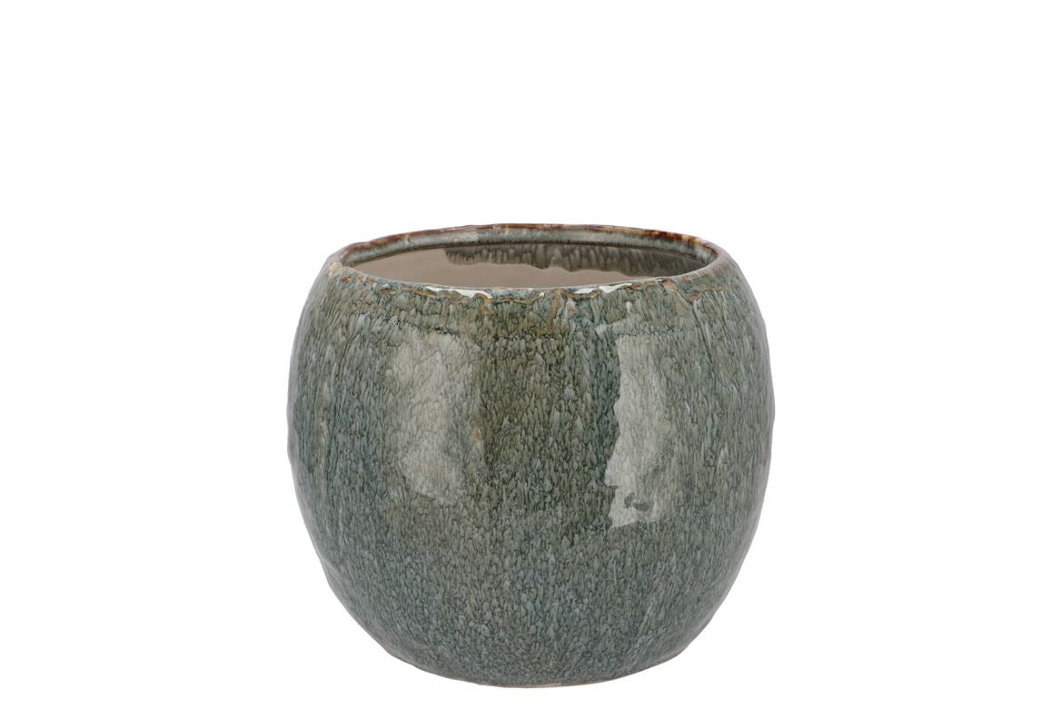 Iron Stone Blue Ball Pot 14x14x10cm