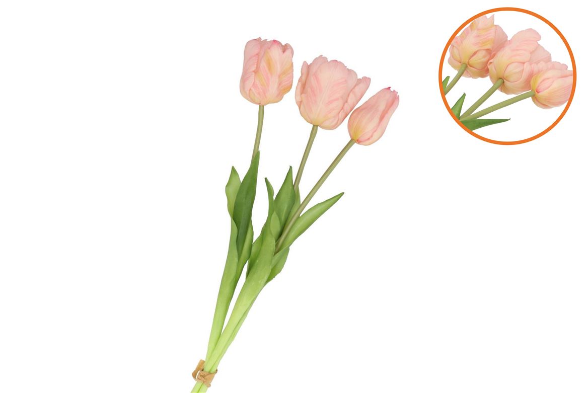 Silk Tulip Bouquet Light Pink 26x47cm