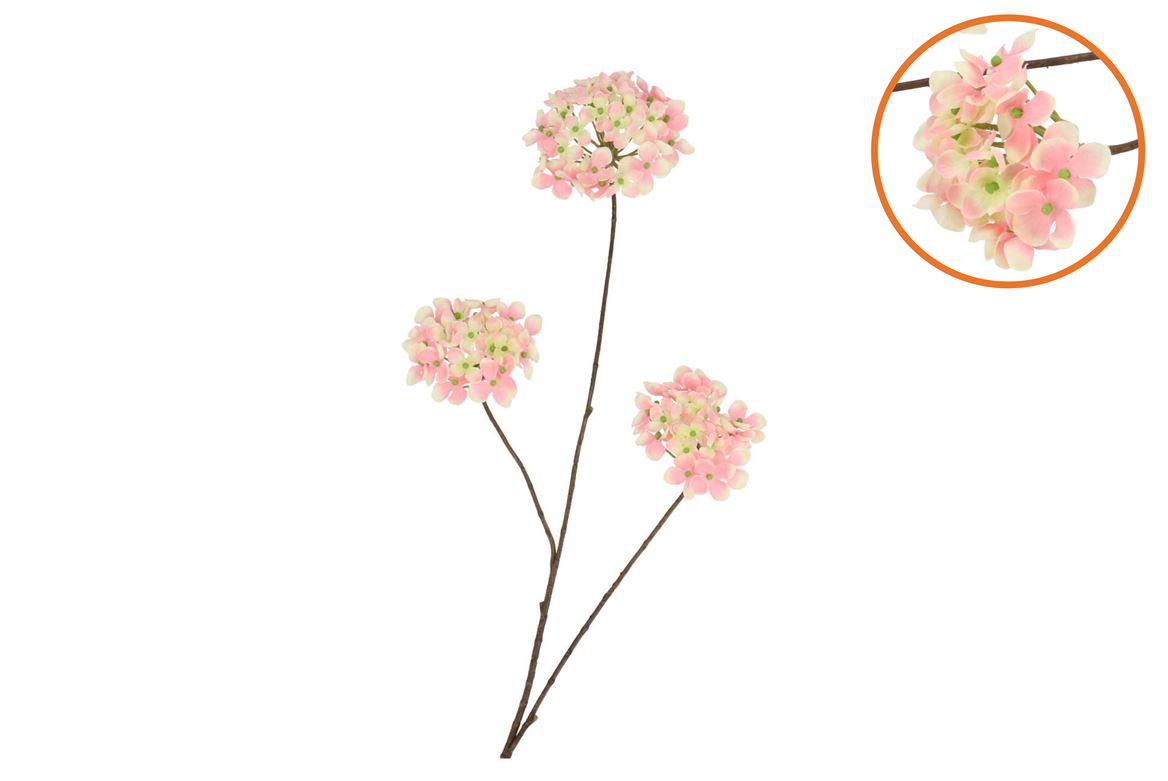 Silk Hydrangea X3 Pink/champagne 85cm Nm