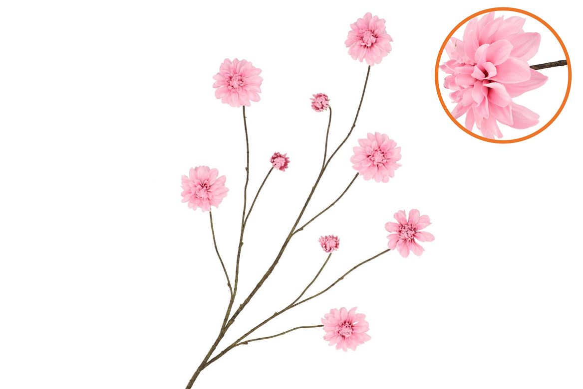 Silk Dahlia Branch Pink 125cm