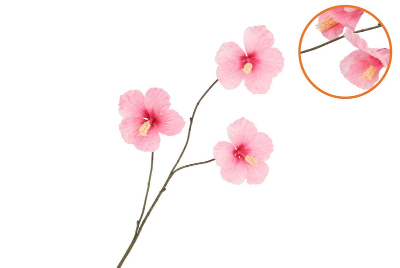 Silk Hibiscus Light Pink 85cm Nm