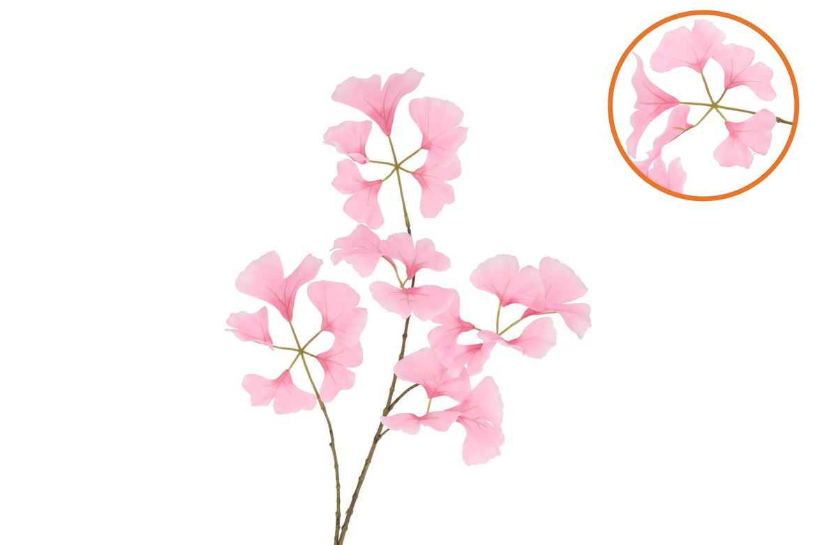 Silk Ginkgo Pink 85cm