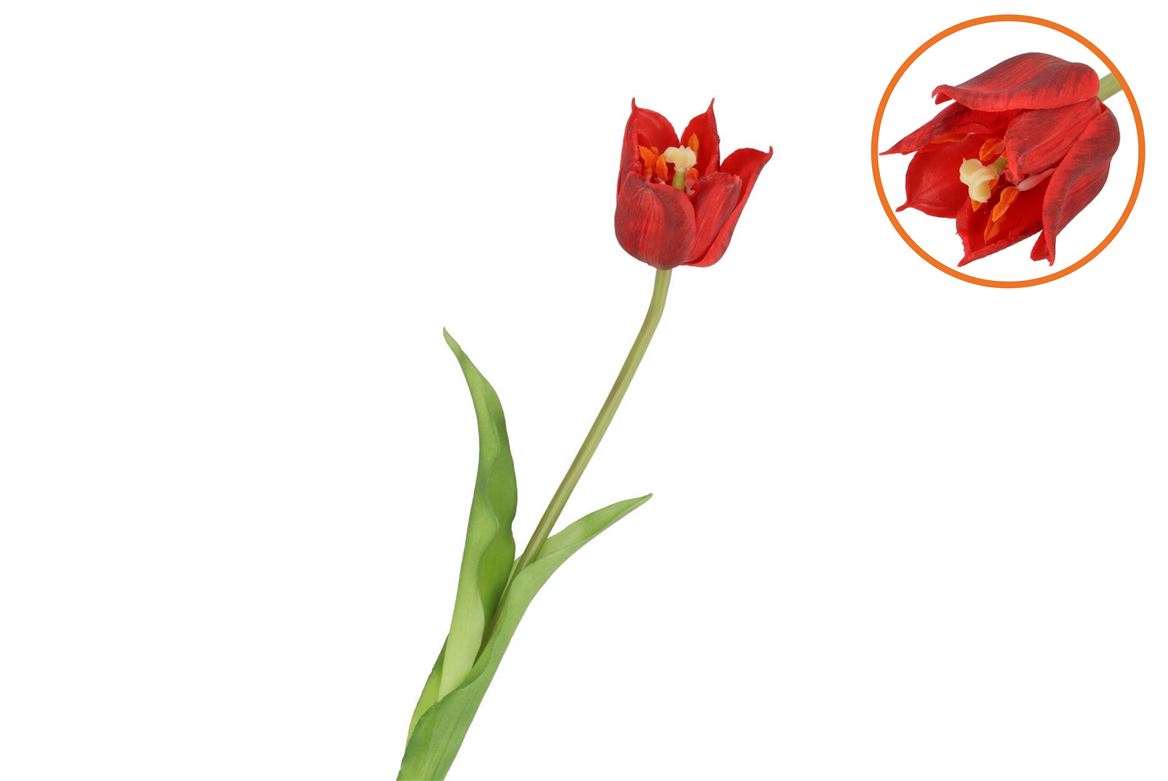 Silk Tulip Single Red 48cm Nm