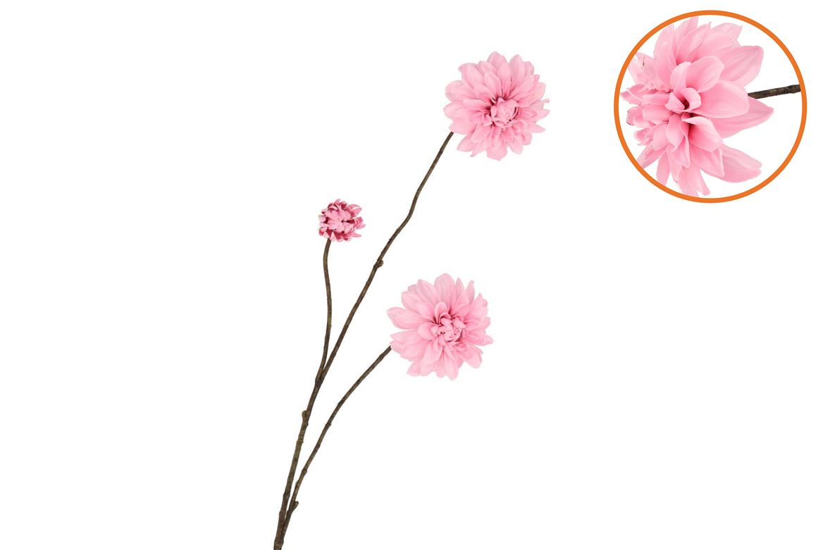 Silk Dahlia Branch Pink 80cm