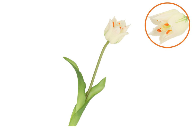 Silk Tulip Single White 48cm Nm