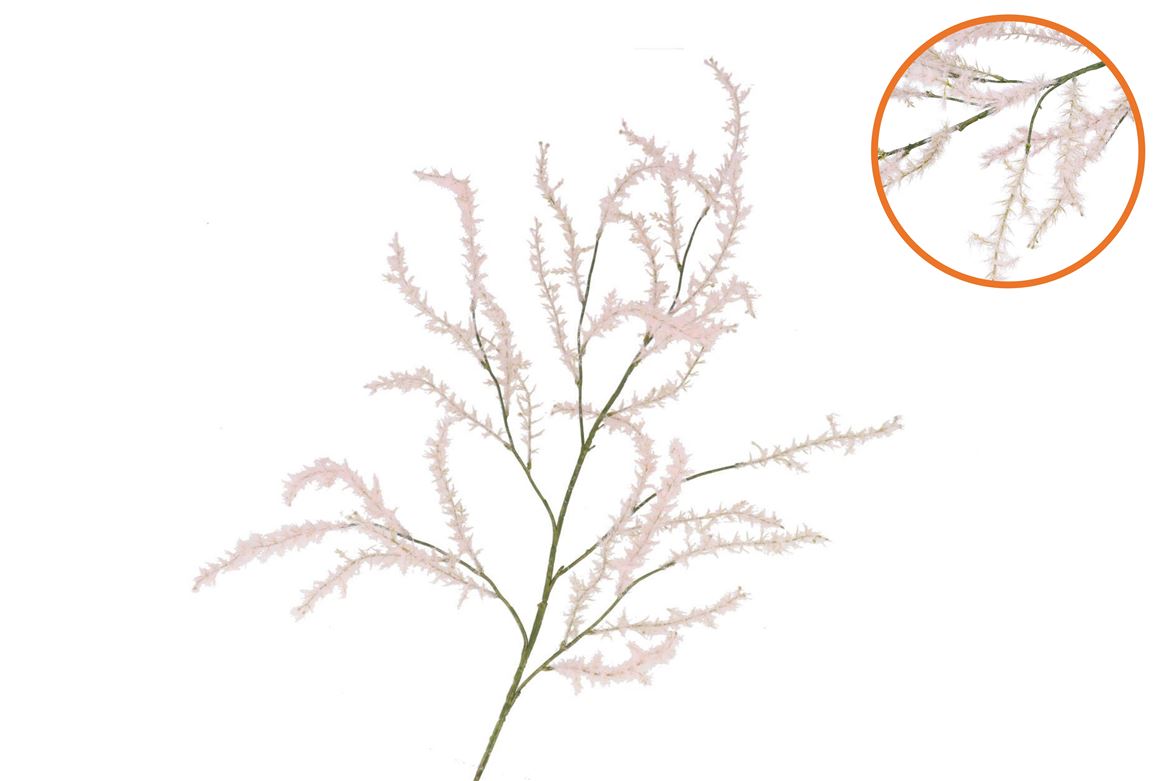 Silk Flocky Powder Flower Spray Light Pink 126cm N