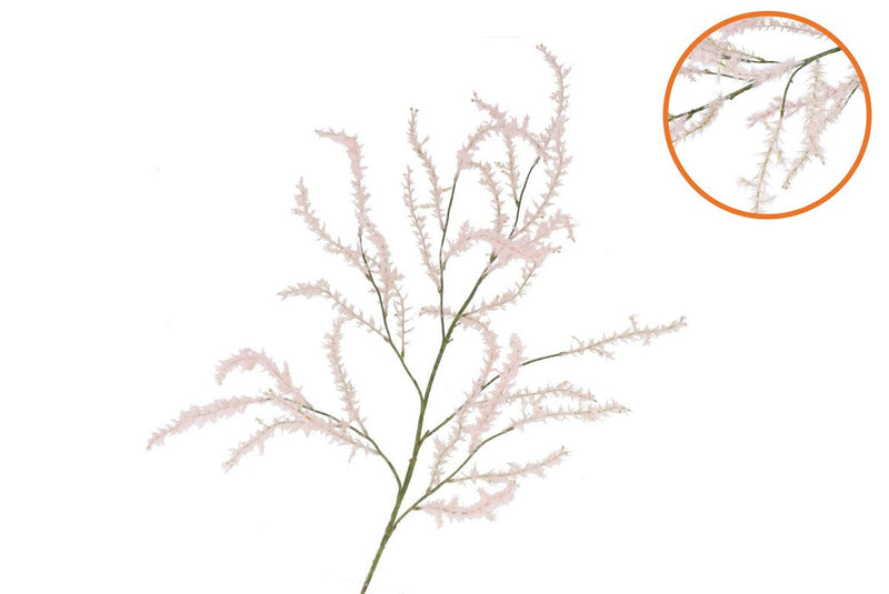 Silk Flocky Powder Flower Spray Light Pink 126cm N