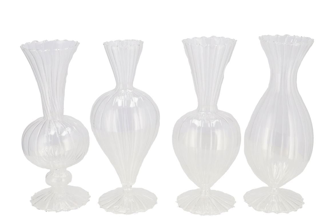 Sunny Dutch Transparent Glass Vase Ass 12x12x28cm