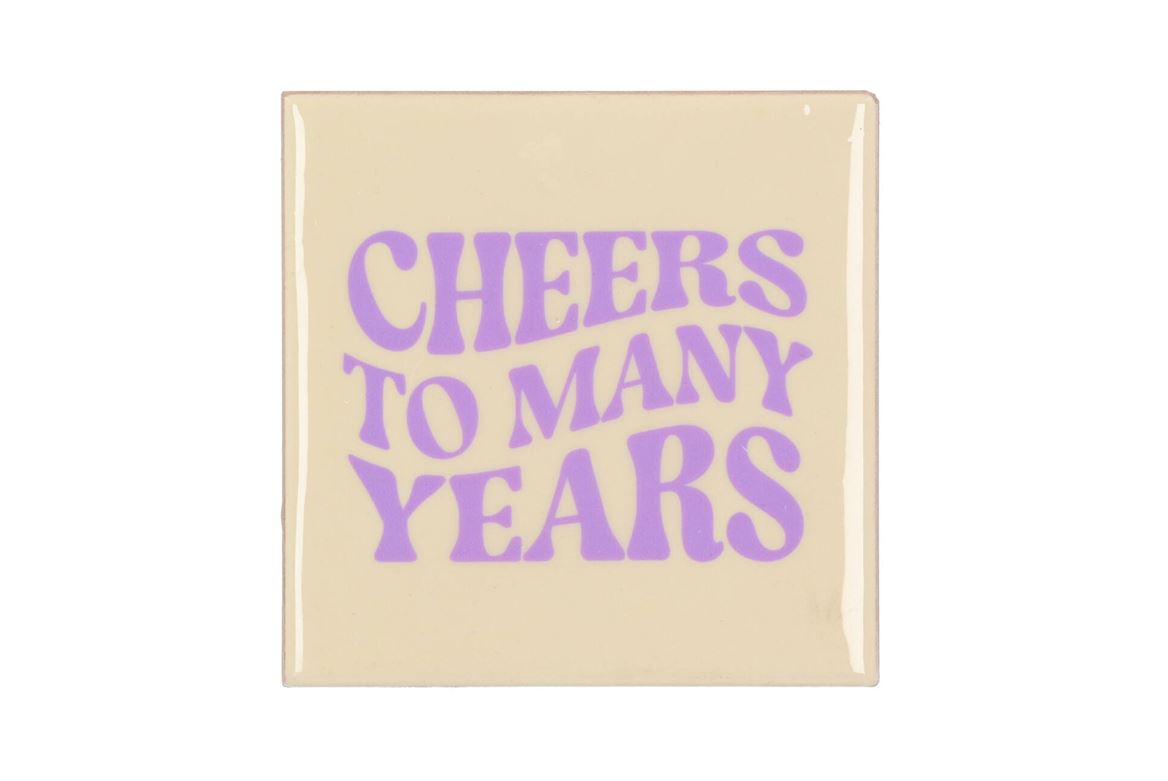 Tile Cheers To Many Years Beige 10x10x1cm