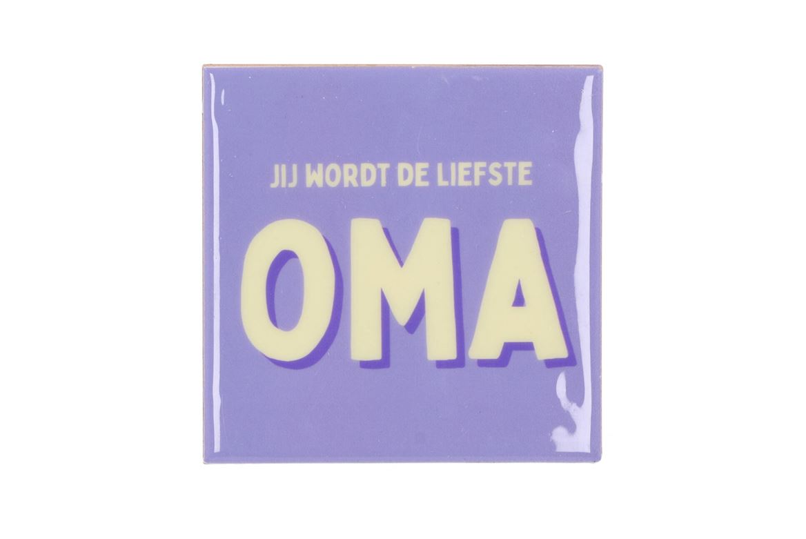 Tile Liefste Oma Purple 10x10x1cm