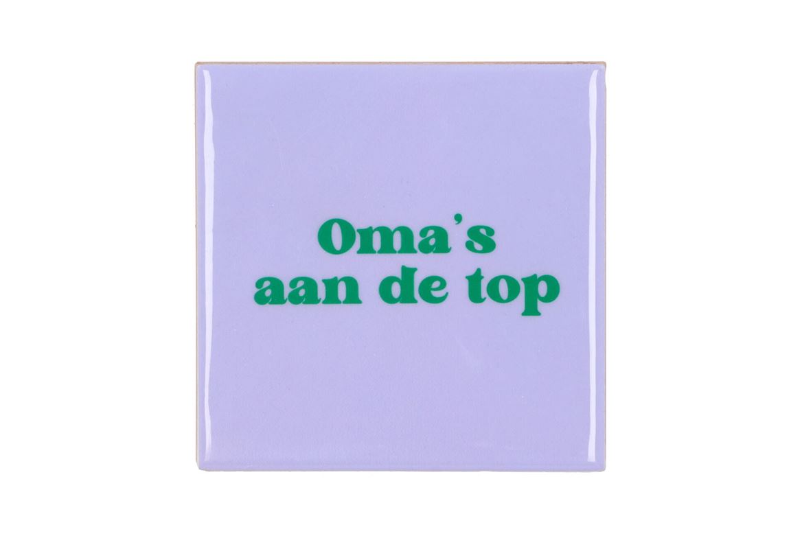 Tile Omas Aan De Top Purple 10x10x1cm