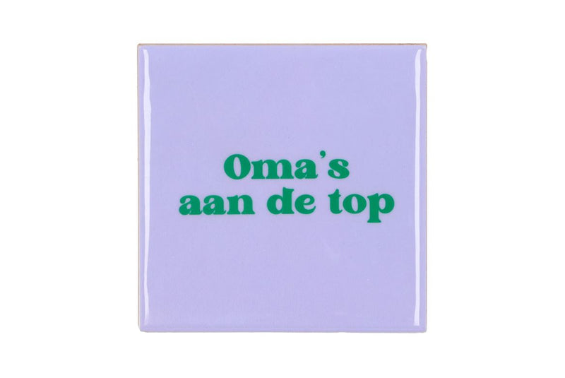 Tile Omas Aan De Top Purple 10x10x1cm