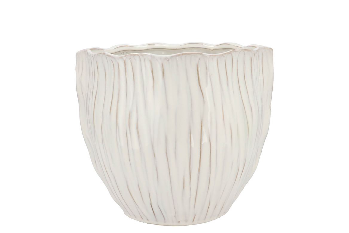 Lima White Pot Round 17x17x14cm