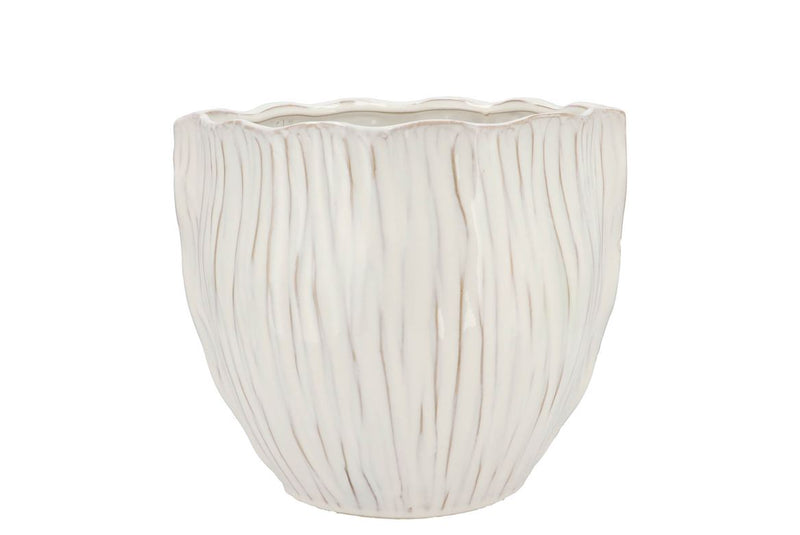 Lima White Pot Round 17x17x14cm