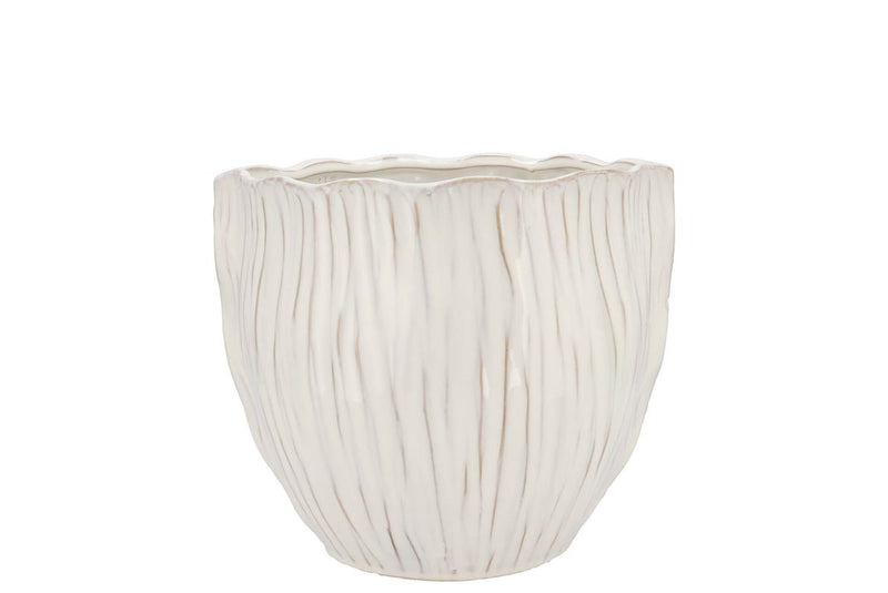 Lima White Pot Round 13x13x11cm