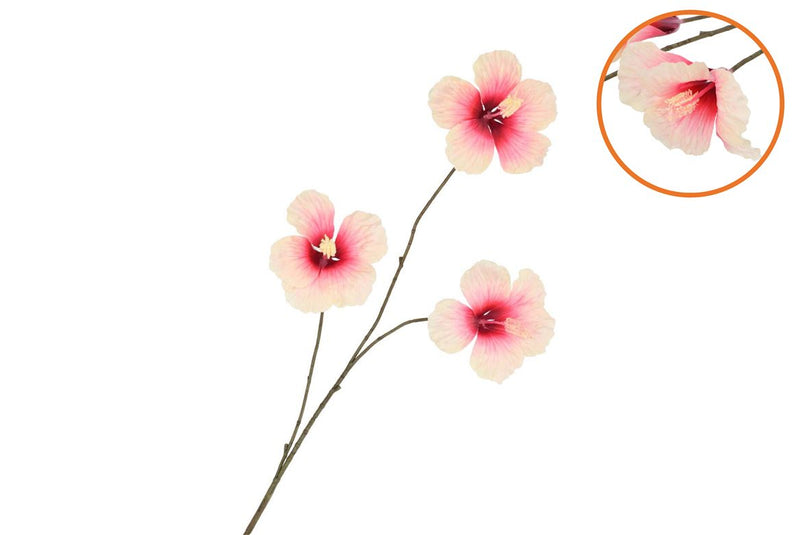Silk Hibiscus Peach 85cm