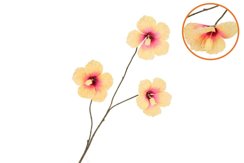 Silk Hibiscus Champagne Pink 85cm
