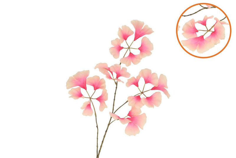 Silk Ginkgo Pink/champagne 85cm Nm