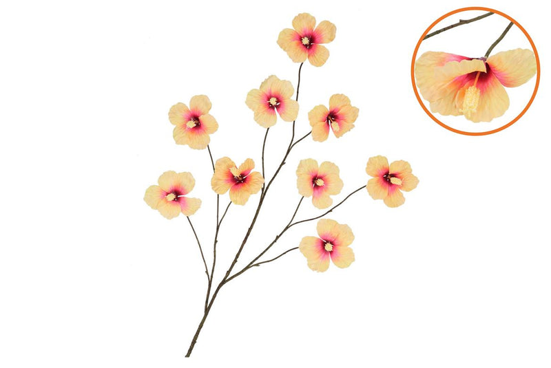 Silk Hibiscus Peach 125cm