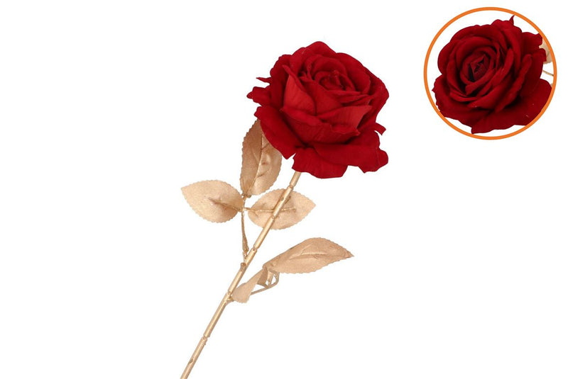 Silk Rose Goldie Dark Red 75cm Nm