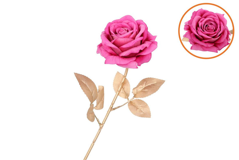Silk Rose Goldie Fuchsia 75cm Nm