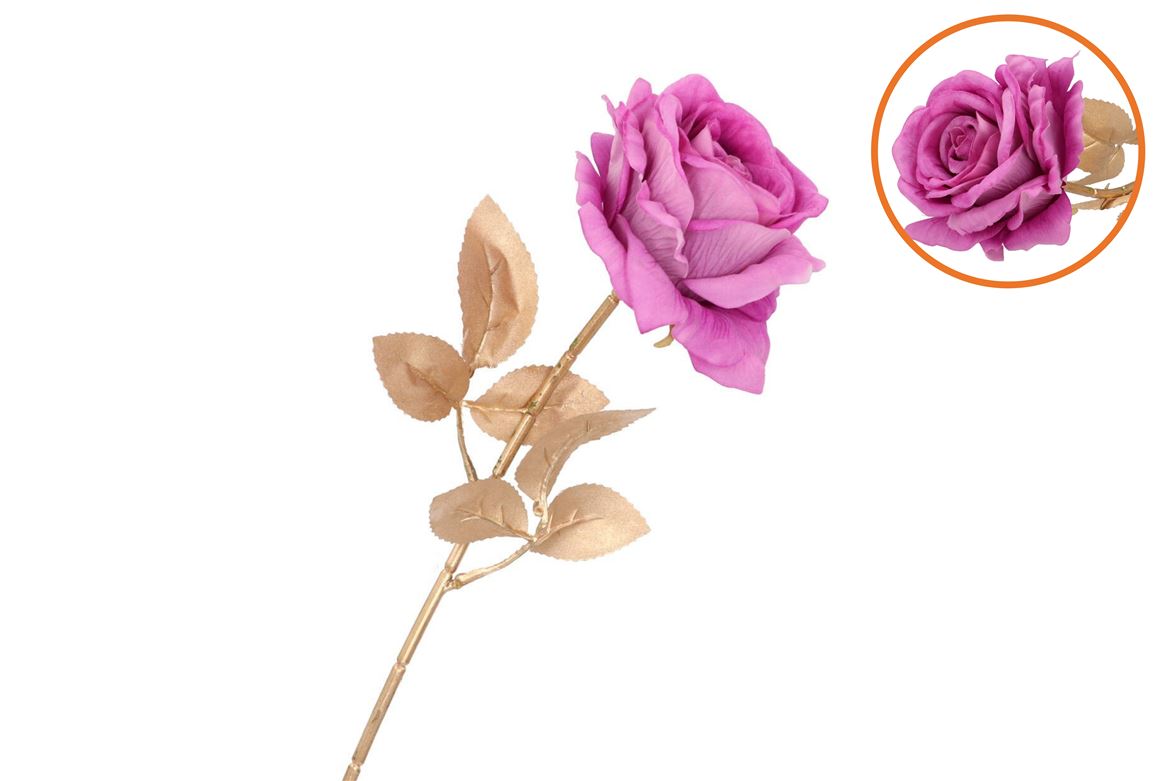 Silk Rose Goldie Purple 75cm Nm