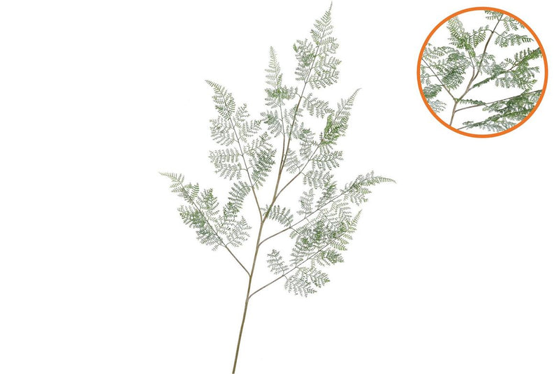 Silk Fern Forest Green Snowy 137cm Nm