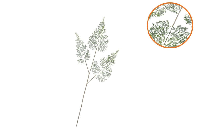 Silk Fern Forest Green Snowy 86cm Nm