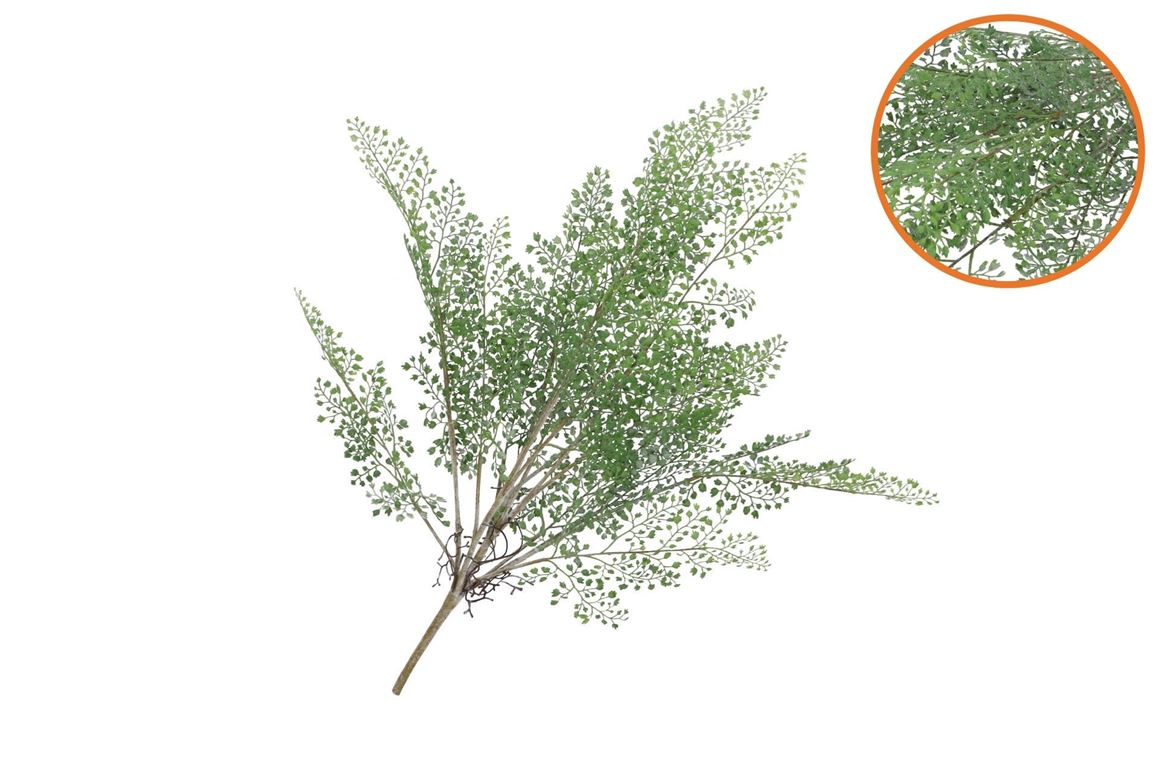 Silk Fern Maiden Hair Branch Green Snowy 76cm Nm