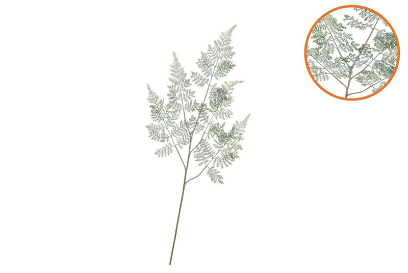 Silk Fern Forest Green Snowy 106cm Nm