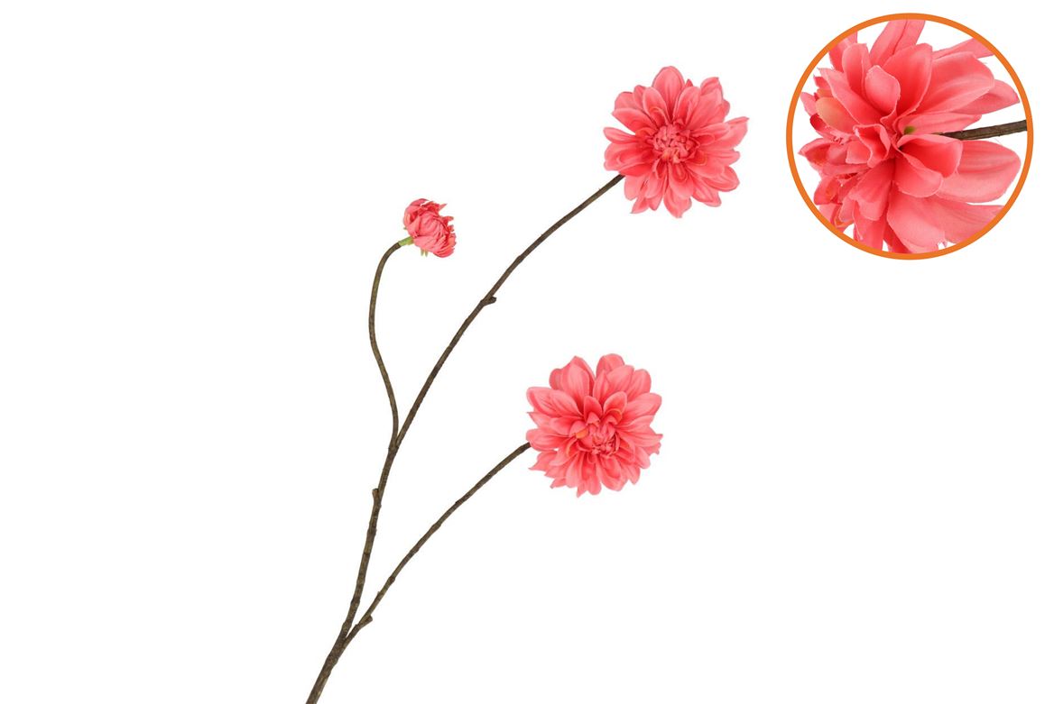 Silk Dahlia Branch Red 80cm Nm