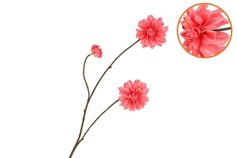 Silk Dahlia Branch Red 80cm Nm