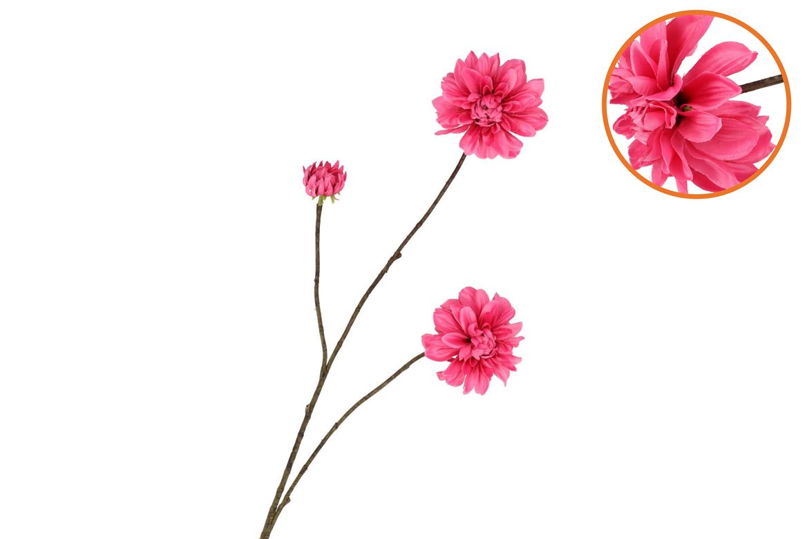 Silk Dahlia Branch Fuchsia 80cm