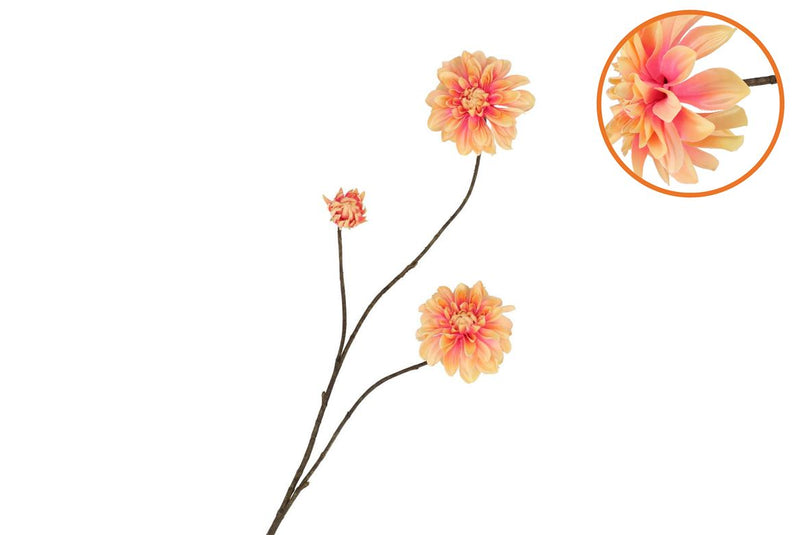 Silk Dahlia Branch Peach 80cm