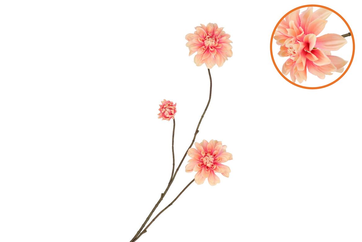 Silk Dahlia Branch Champagne Pink 80cm Nm