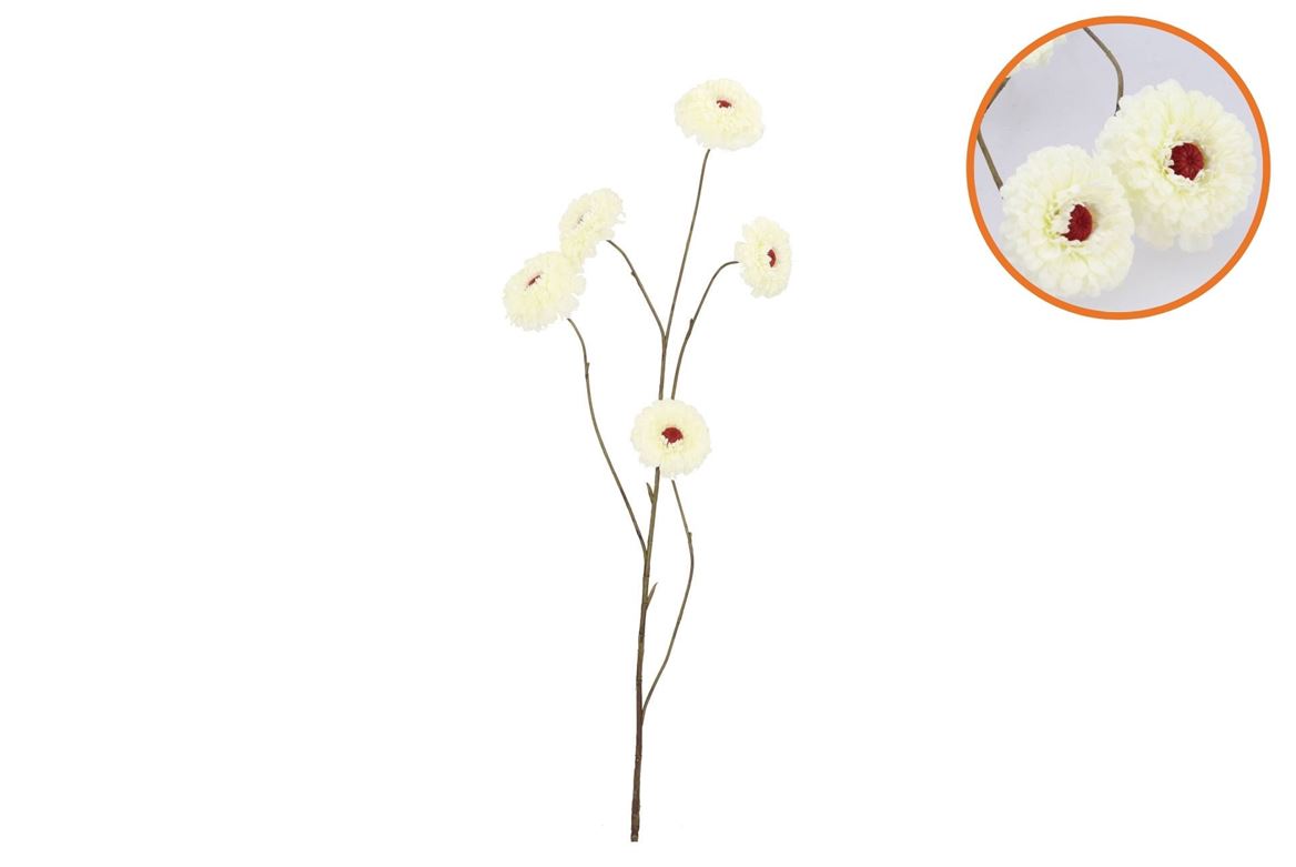 Silk Zinnia White 106cm