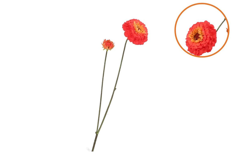 Silk Zinnia Red 54cm